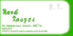 mark koszti business card